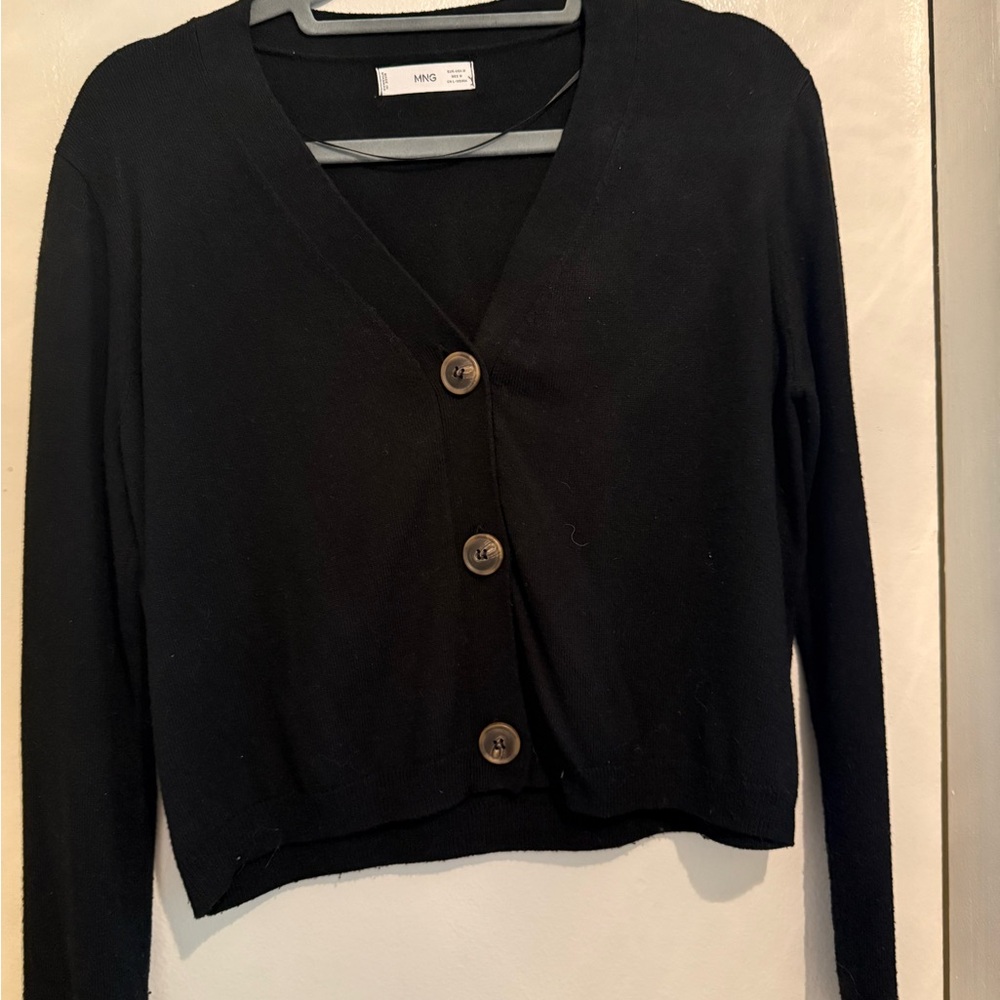 Mango Black V-Neck Cardigan